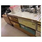 Wood Dump Table with Storage Drawers
