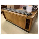 Wood Work Table & Storage Cabinet