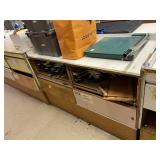 Wood Dump Table with Storage Drawers