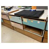 Wood Dump Table with Storage Drawers