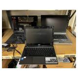 3 Laptops with 2 Power Cords