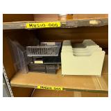 Assorted Desk Organizers and Letter Trays