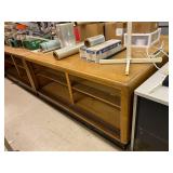 Wooden Work Table with Sliding Doors