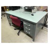 Vintage Metal Tanker Desk & Chair