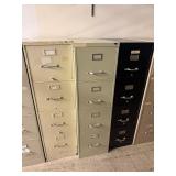 Qty 3 - 4 Drawer File Cabinet