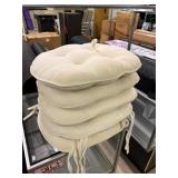 Set of 4 Cream Dining Chair Cushions