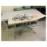 Ironing Board with 3 Irons - Great Condition
