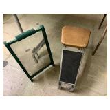 Vintage Chrome Shoe Fitting Stool with Mirror
