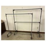 Heavy Duty Commercial Wheeled Garment Rack - Qty 2
