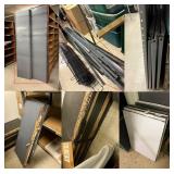 Various Disassembled Metal Shelving Parts