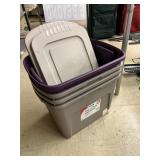 Qty 4 Sterilite 18 Gallon Stackable Storage Tote