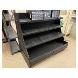 4-Tier Black Product Floor Display Unit