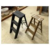 Qty 2 - 24 Step Ladders, Wood and Aluminium