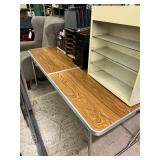 Vintage Wood Grain Aluminium Folding Table