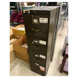 Vintage Green Metal 4-Drawer Filing Cabinet