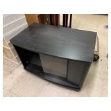 Black TV Stand with Glass Door
