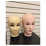 Set of 2 Male Mannequin Heads for Display