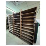 3 Sections - Wood Shelving Units