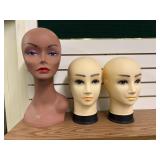 Set of 3 Realistic Mannequin Heads for Display