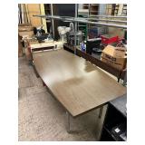 Walnut Boat Shaped Conference Table
