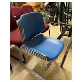 Qty 4 - Stacker Chairs, Blue & Grey