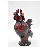 Charlie West Two Headed Rooster w/ Ox Blood Glaze