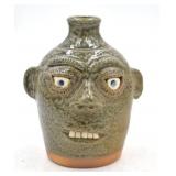 Alva Gusta Meaders Folk Art Pottery Face Jug