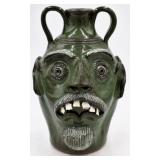 Stanley Ferguson Folk Art Pottery Double Face Jug
