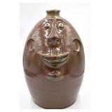 Roger Corn Large Folk Art Pottery Face Jug