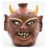 Jerry Yarbough Yardbird Folk Art Devil Face Jug