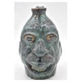 Charlie West Folk Art Pottery Face Jug