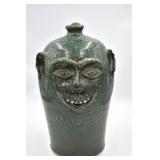 Bobby Ferguson Green Glaze Face Jug