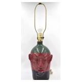 1997 Brownï¿½s Pottery 3-color Devil Face Jug Lamp