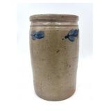 Antique American Salt-Glazed Stoneware Crock