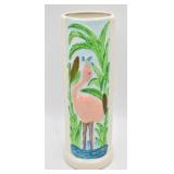 Ceramic Hand-painted Flamingo Vase