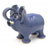 Steve Turpin Folk Art Pottery Elephant Sculpture