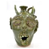 Bobby Ferguson Folk Art Pottery Devil #2 Face Jug