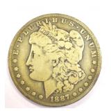 1887 American Morgan Silver Dollar