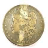 1891 American Morgan Silver Dollar
