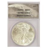 1996 American Silver Eagle Coin MS69