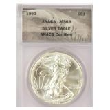 1993 American Silver Eagle Coin MS69