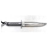 Chrome Handled Tactical Knife w/ Sheath