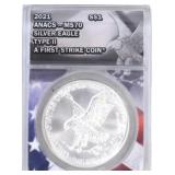 2021 American Silver Eagle Type II Coin MS70