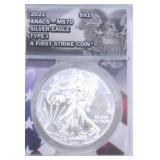 2021 American Silver Eagle Type 1 Coin MS70