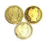 3 1907 Morgan Half Dollar Coin