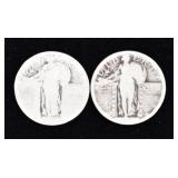 2 Standing Liberty Quarters