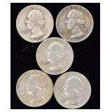 Lot of 5 Silver Quarters
