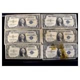 6 Silver Certificate Bills