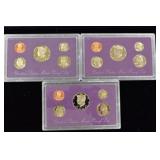3 Assorted US Coin Proof Sets
