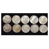 Lot of 10 Roosevelt Silver Dimes